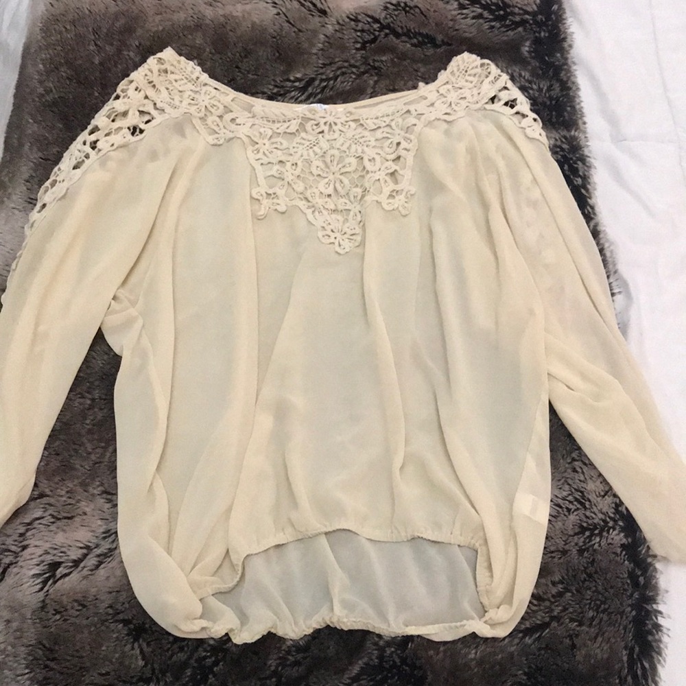 CREAM SHEER TOP